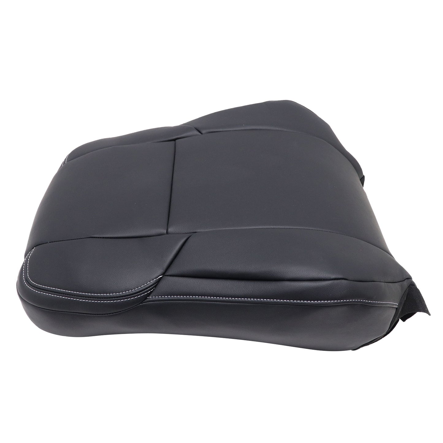 Fits 2013-2018 Toyota RAV4 Driver Top Leather Seat Cover Black W/ White Stitch