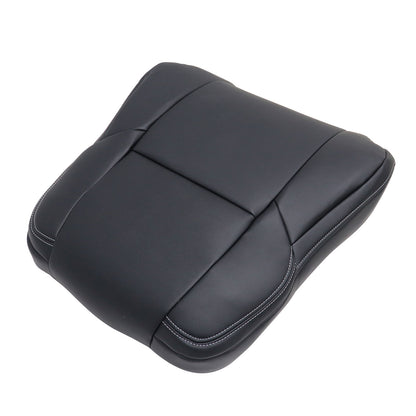Fits 2013-2018 Toyota RAV4 Driver Top Leather Seat Cover Black W/ White Stitch