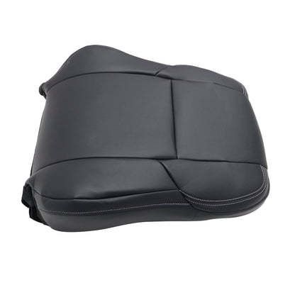 Fits 2013-2018 Toyota RAV4 Driver Top Leather Seat Cover Black W/ White Stitch