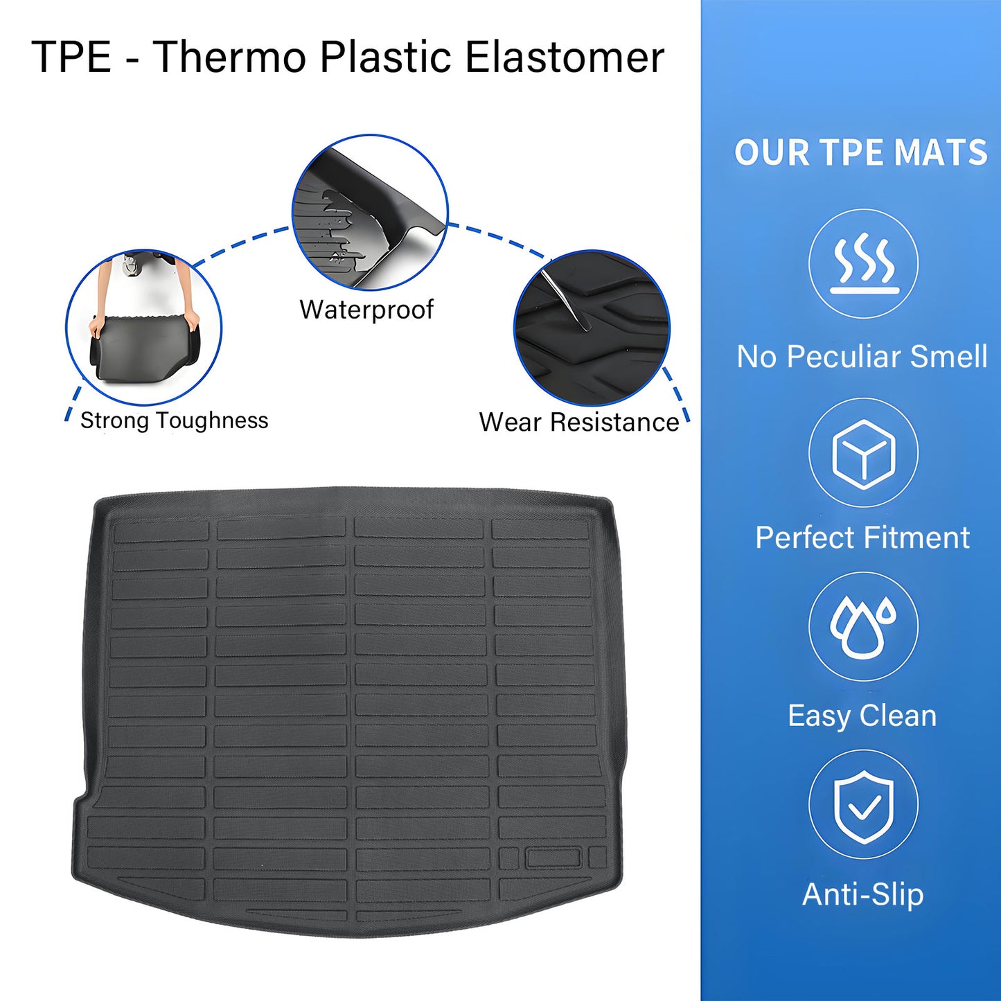 TPE Rear Cargo Trunk Liner Floor Mat Fits 2020-2026 Lincoln Corsair Waterproof