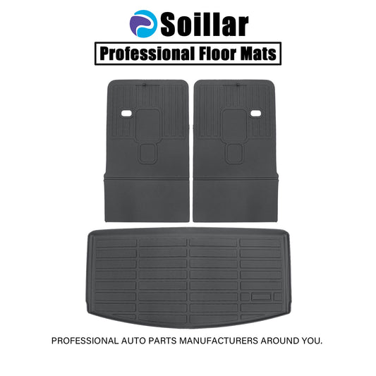 3D TPE Trunk Cargo Liner & Backrest Mats Set For 2021-2025 Jeep Grand Cherokee L