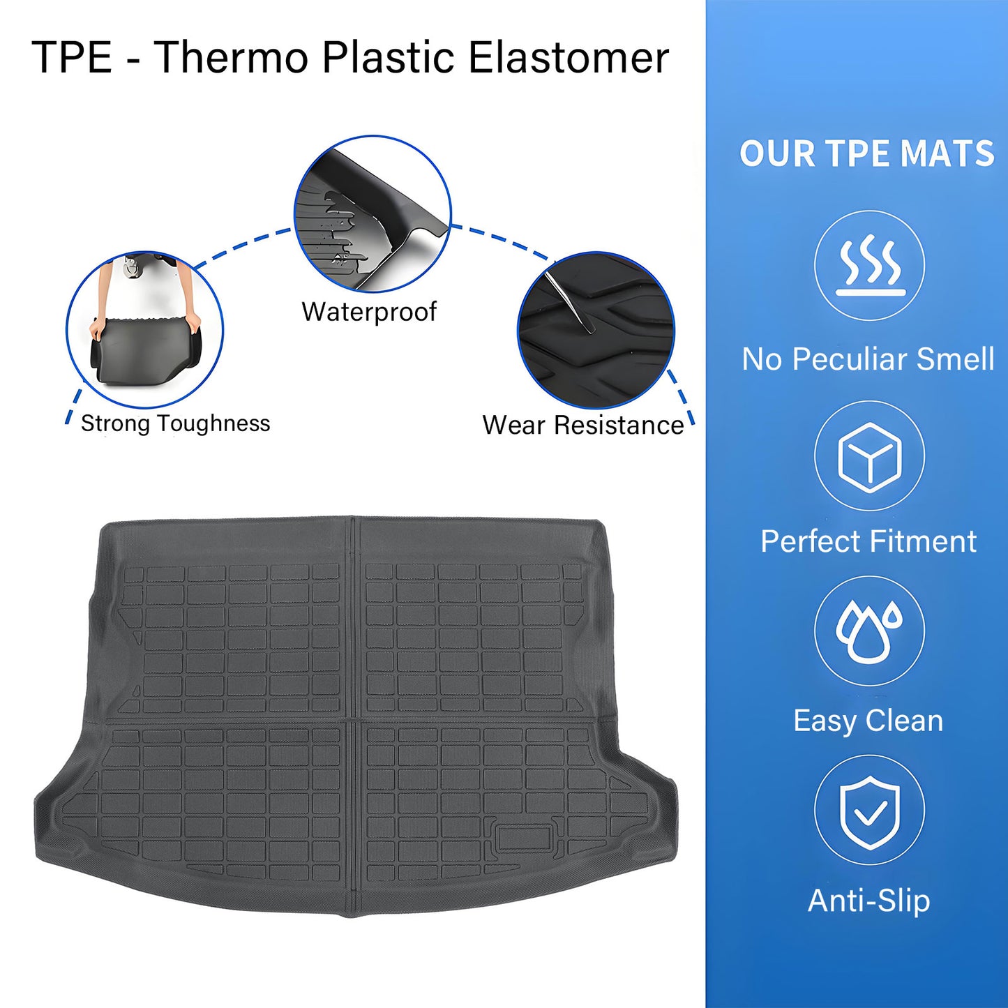 TPE Rear Trunk Cargo Liner Floor Mat For 2018-23 Subaru Crosstrek 17-23 Impreza