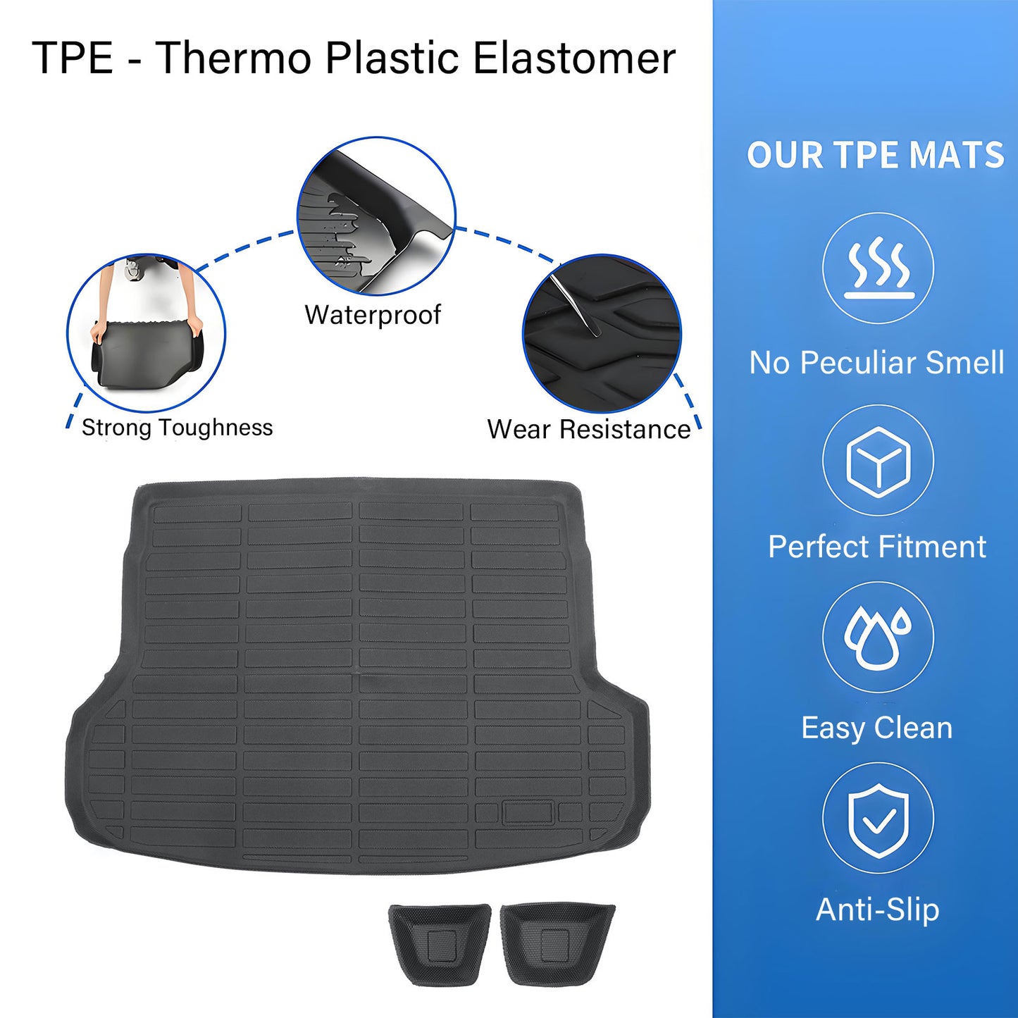 TPE Rear Cargo Trunk Liner 3D Floor Mat For 2019-2024 Subaru Forester Waterproof