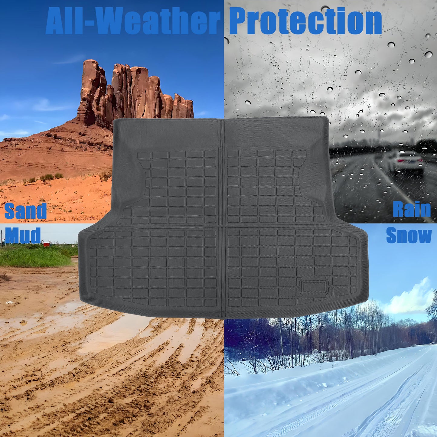 TPE Rear Trunk Cargo Liners Floor Mat For 2022 2023 Subaru WRX Waterproof Black
