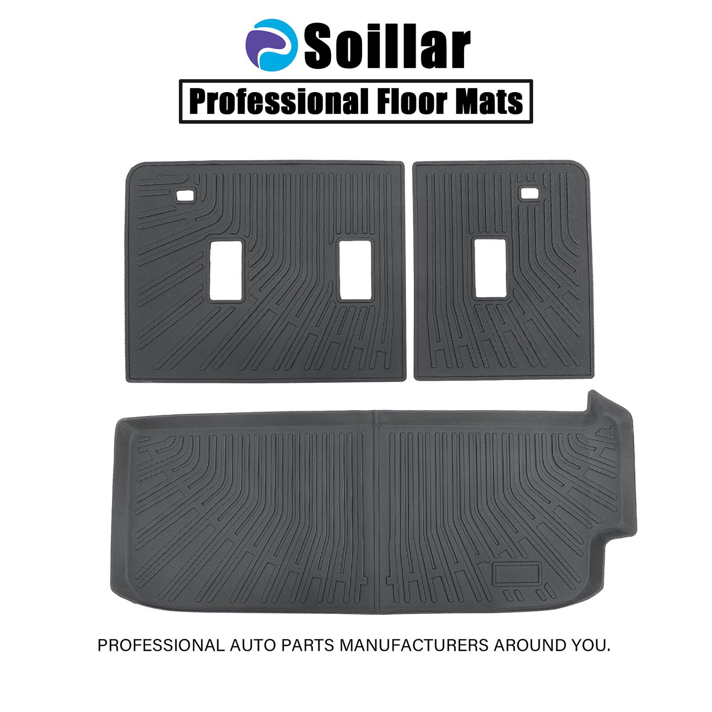 Backrest Mats & Trunk Cargo Liner 3D For 2019-2025 Subaru Ascent 4-Door TPE New
