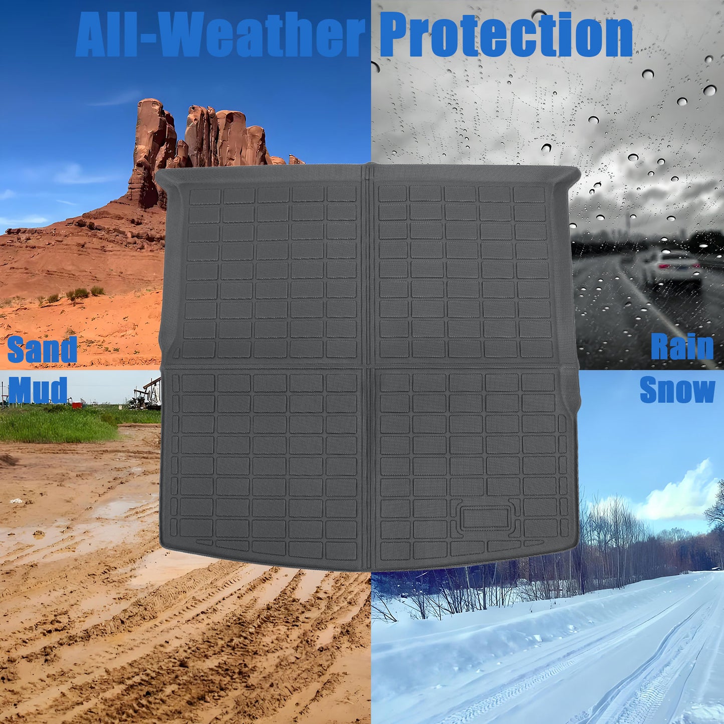 3D TPE Cargo Trunk Liner Floor Mats For 2018 2019 Volkswagen Tiguan Waterproof