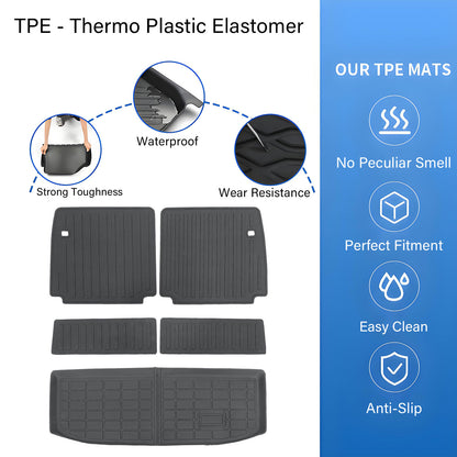 3D TPE Backrest Mats+Cargo Trunk Liner For 2022 2023 Mitsubishi Outlander Black