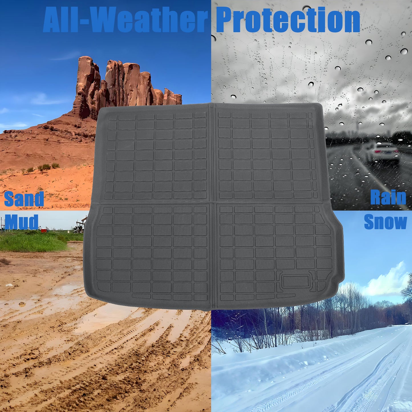 3D Fits 2009-2017 Audi Q5 TPE Rear Trunk Cargo Liner Floor Mat 4-Door Anti-Slip