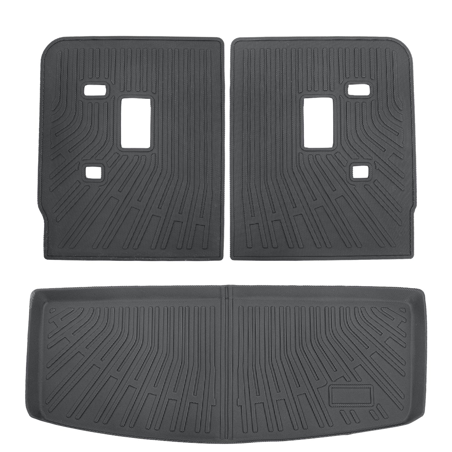 Backrest Mats & Trunk Cargo Liners For 2017-2023 GMC Acadia 4-Door TPE New Black