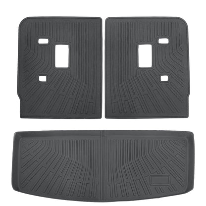 Backrest Mats & Trunk Cargo Liners For 2017-2023 GMC Acadia 4-Door TPE New Black
