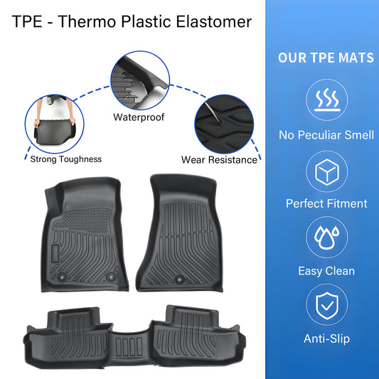 Fits 2011 2012 2013 2014 Dodge Challenger RWD TPE 3D Front+2nd Floor Mats Liner