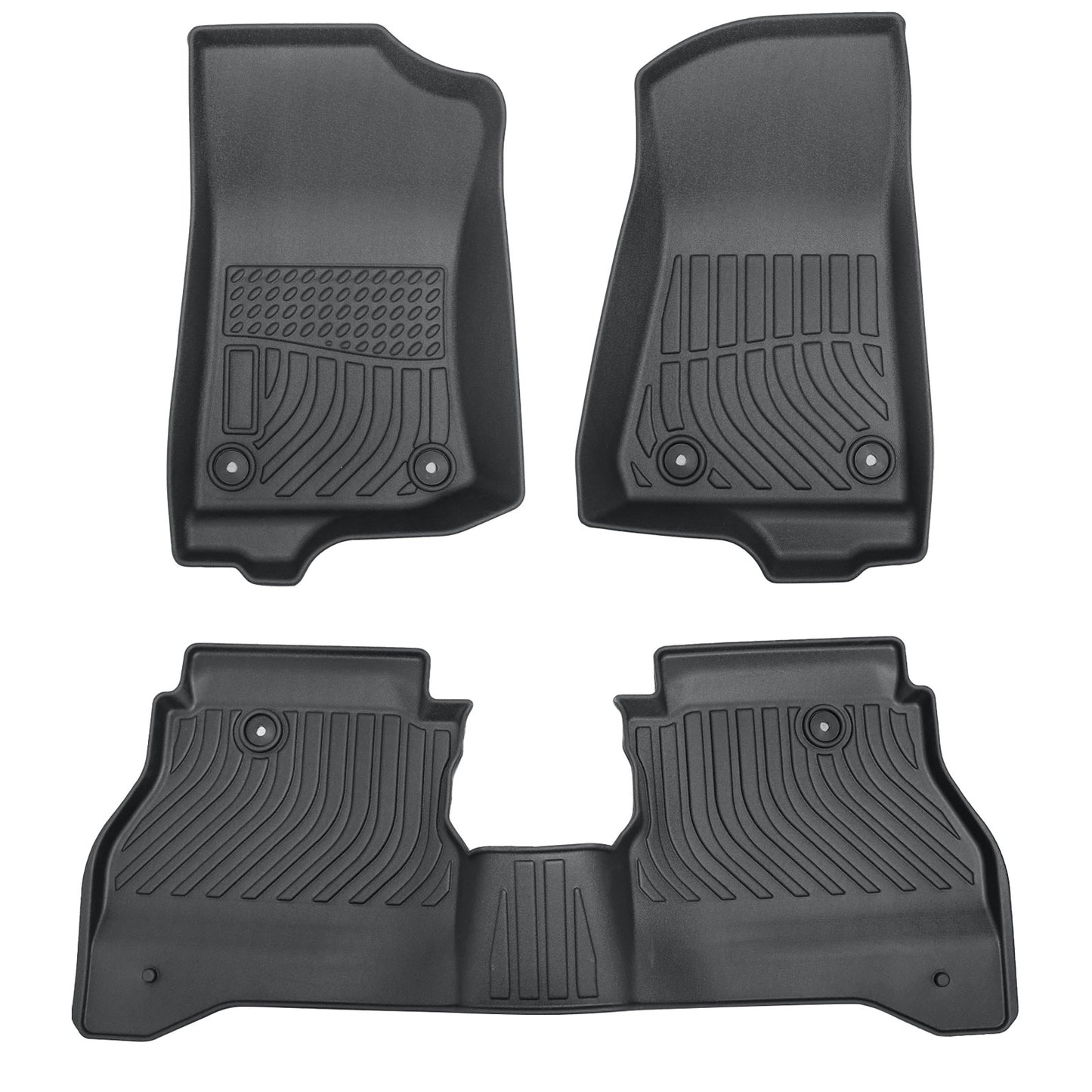 TPE Floor Mats Liner Fits 2020-2025 Jeep Gladiator 5-Passenger Protection Black