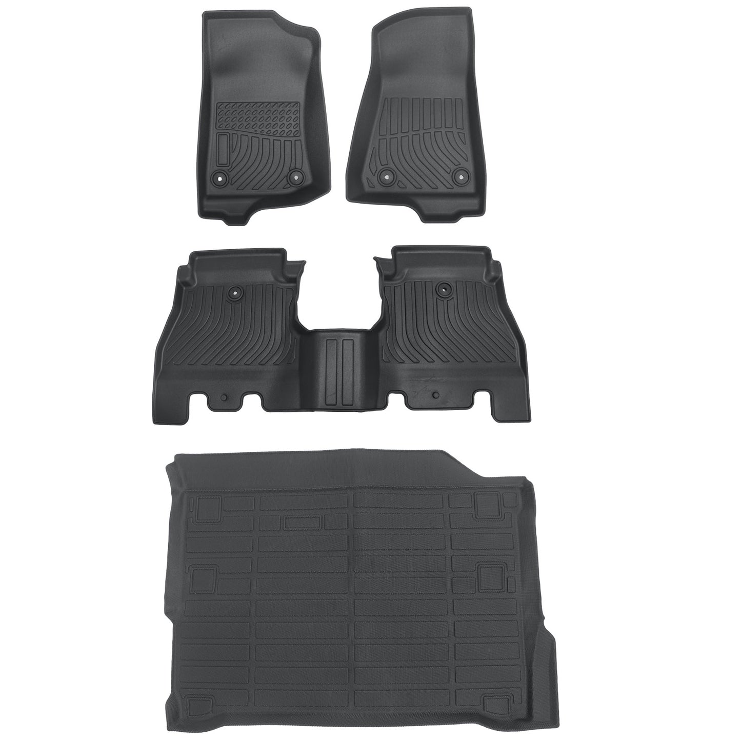 For 2018-2025 Jeep Wrangler JL Unlimited 4-Door TPE Floor Mats&Trunk Cargo Liner