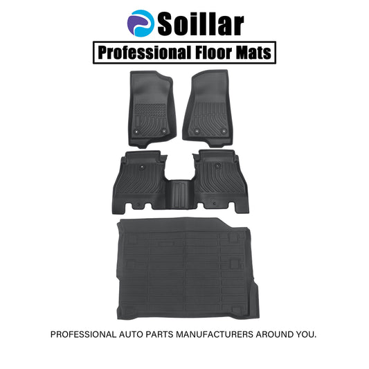 For 2018-2025 Jeep Wrangler JL Unlimited 4-Door TPE Floor Mats&Trunk Cargo Liner