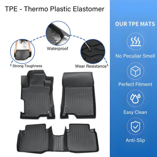 Floor Mats Liner Full Set For 2008-2012 Honda Accord Sedan 4Door All Weather TPE