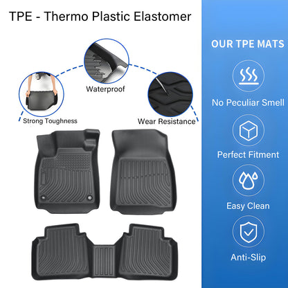 Floor Mats Liner For 2023-2025 Honda Accord 4-Door Front-Rear All Weather TPE
