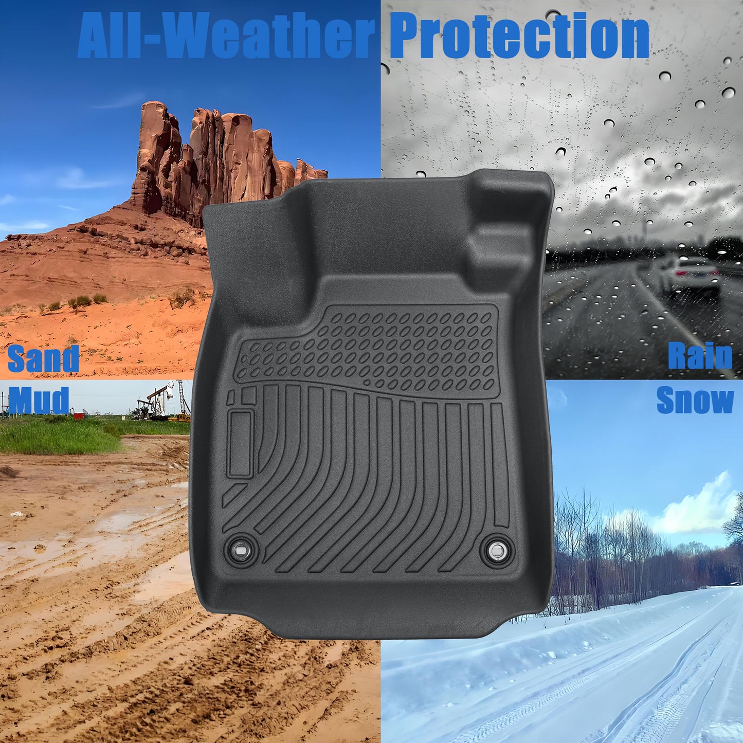 Floor Mats Liner For 2023-2025 Honda Accord 4-Door Front-Rear All Weather TPE
