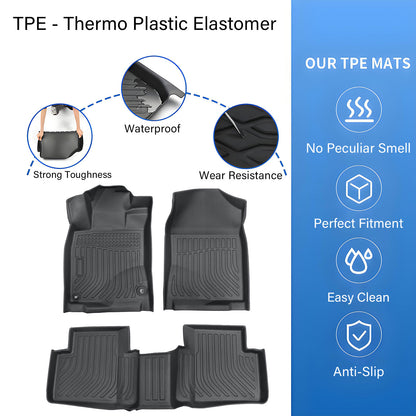 Floor Mats Liner Full Set For 2016-2021 Honda Civic Front & Rear All Weather TPE