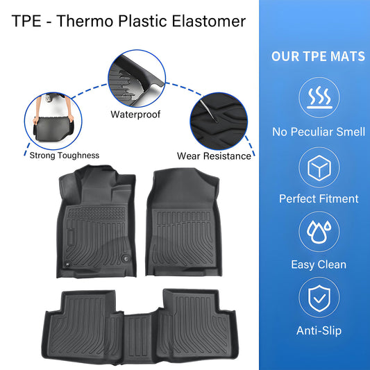 Floor Mats Liner Full Set For 2016-2021 Honda Civic Front & Rear All Weather TPE