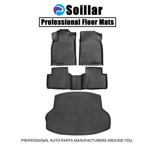 Floor Mats Liners+Trunk Cargo Liner TPE For 2016-2021 Honda Civic Sedan Weather