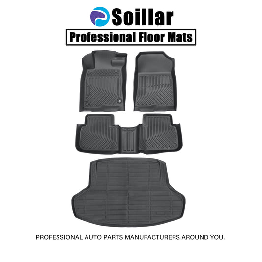 3D TPE Floor Mats & Trunk Cargo Liner Set of 4 For 2022-2025 Honda Civic Sedan