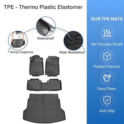 Floor Mats Trunk & Cargo Liners All Weather 3D TPE For 2012-2016 Honda CR-V CRV