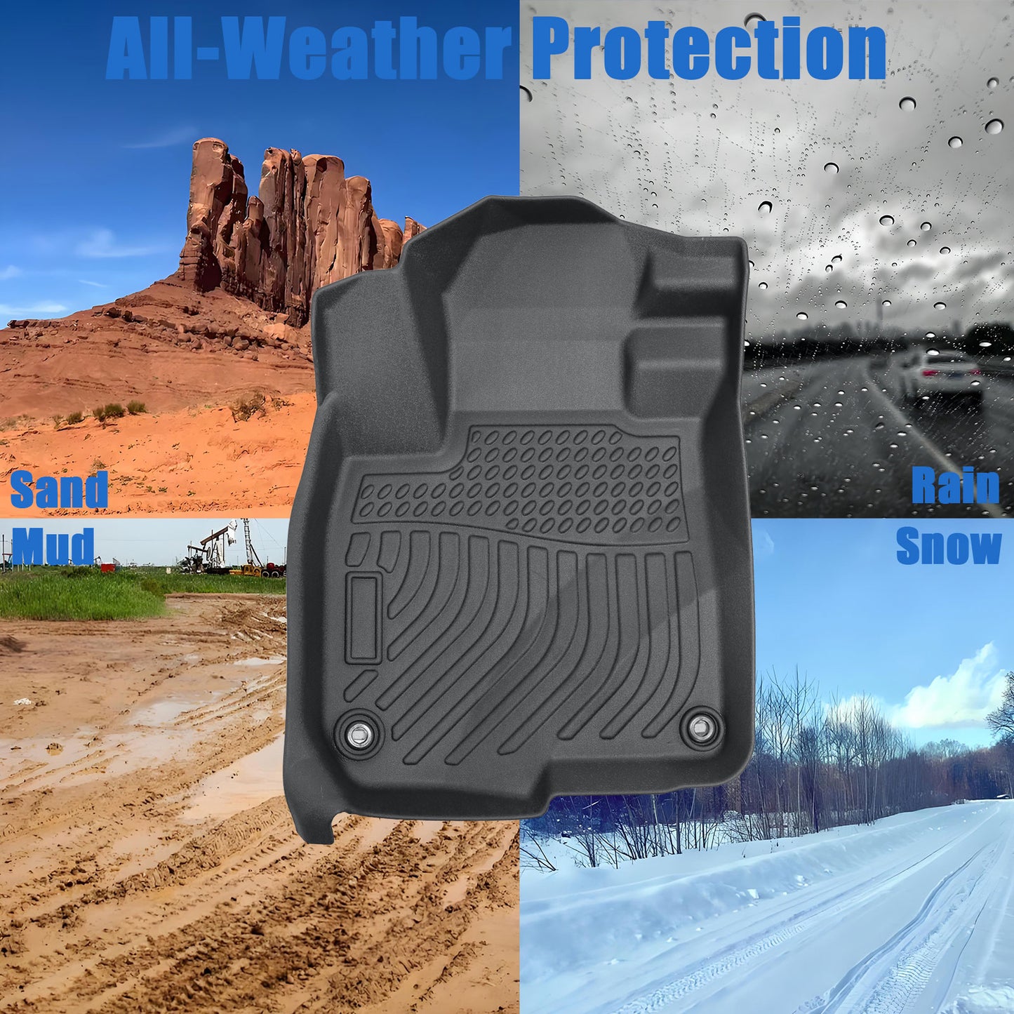 Floor Mats Liners TPE For 2017-2022 Honda CR-V 3D Model All-Weather Black NEW