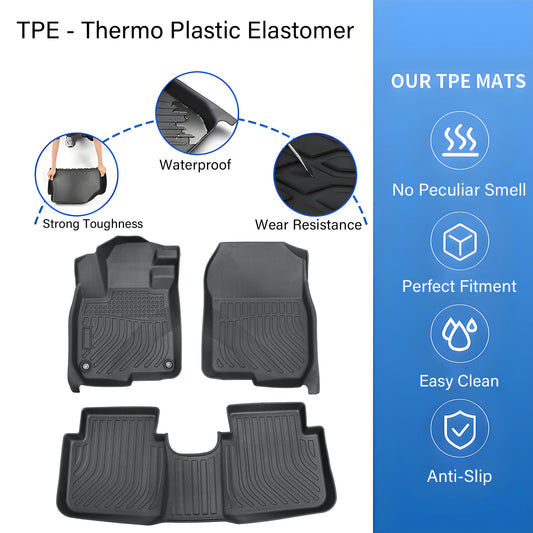 Floor Mats Liners TPE For 2017-2022 Honda CR-V 3D Model All-Weather Black NEW