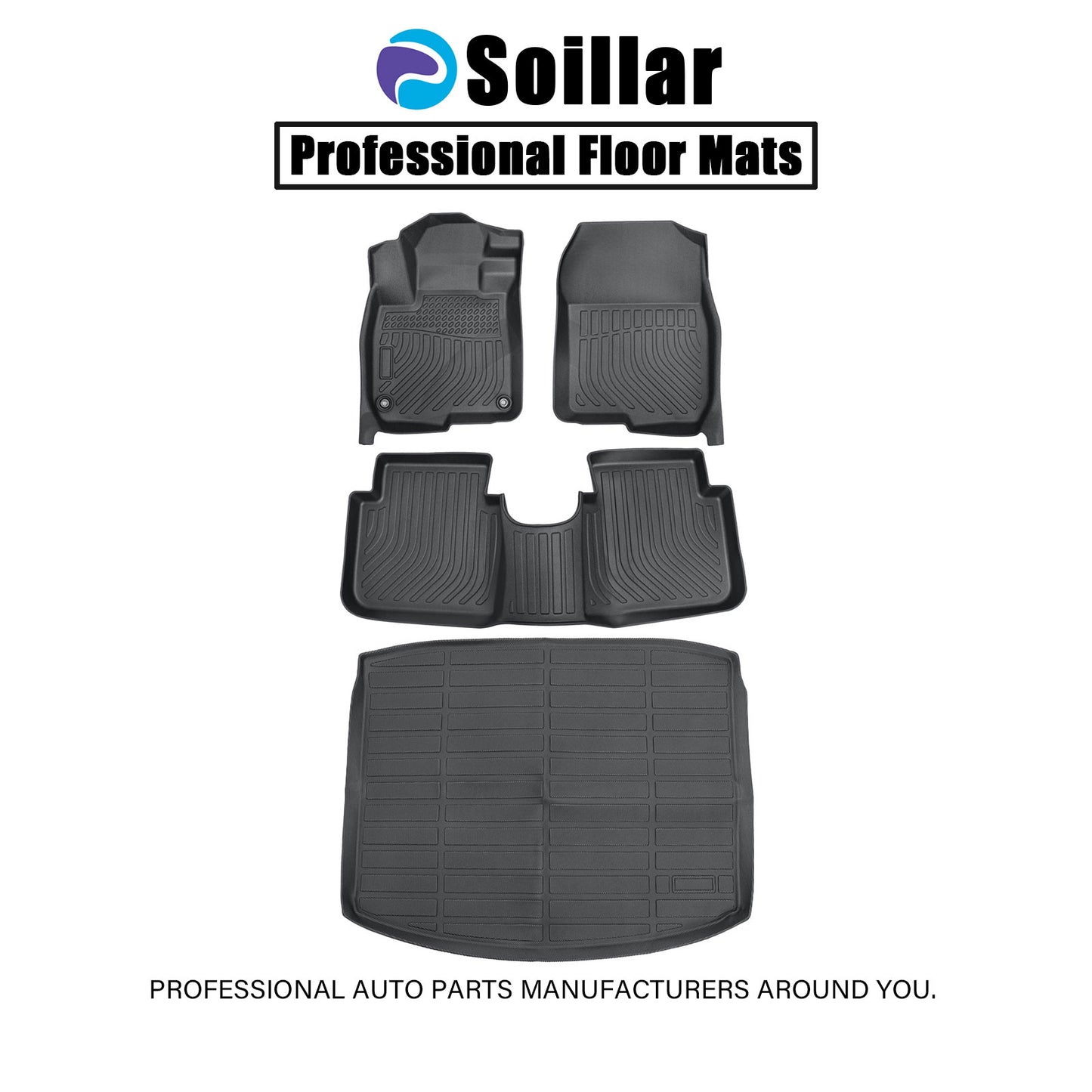 Floor Mats Trunk & Cargo Liners All Weather 3D TPE For 2017-2022 Honda CR-V CRV