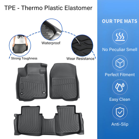 Floor Mats Liners For 2023 2024 2025 Honda CR-V (Include Hybrid) TPE 3D Black