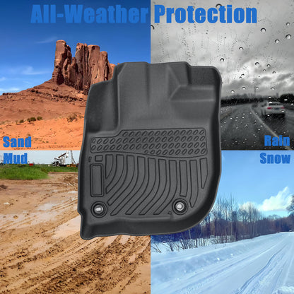 Floor Mats Liner For 2016-2022 Honda HR-V 4-Door Front-Rear All Weather TPE 3Pcs