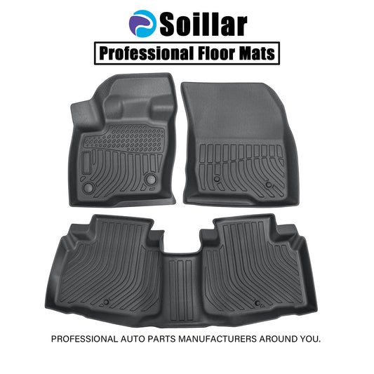 3Pcs TPE Floor Mats Liner For 2016-2023 Lincoln MKX Front & Rear 3D Waterproof
