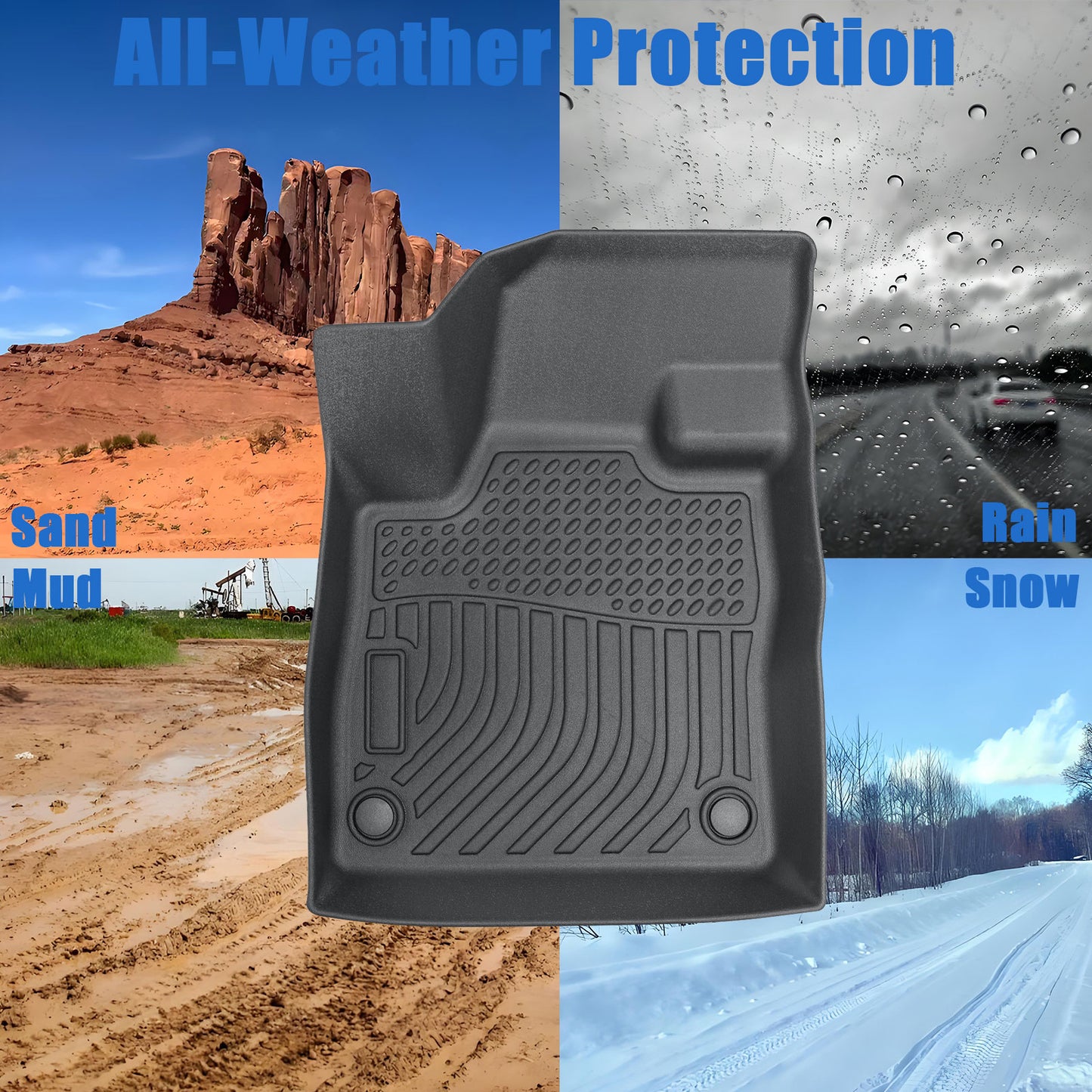 TPE Floor Mats Liner For 2024-2025 Lincoln Nautilus/MKX 4-Door All Weather Black