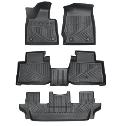 TPE Floor Mats For 2020-2025 Lincoln Aviator 6-Seats 3 Row Floor Liners Black