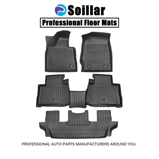 TPE Floor Mats For 2020-2025 Lincoln Aviator 6-Seats 3 Row Floor Liners Black
