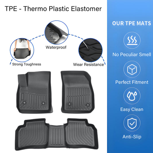 For 2019-2025 Cadillac XT4 Front & Rear Row TPE Floor Mats Liner All-Weather New