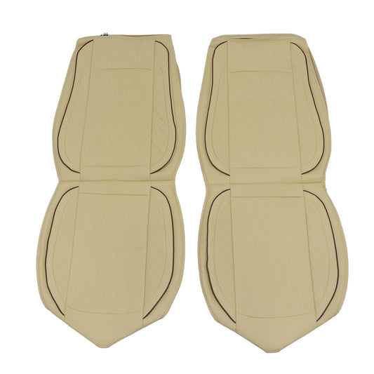 Leather Front+Rear 5-Seat Car For Toyota Seat Cover Full Set Protectors Beige