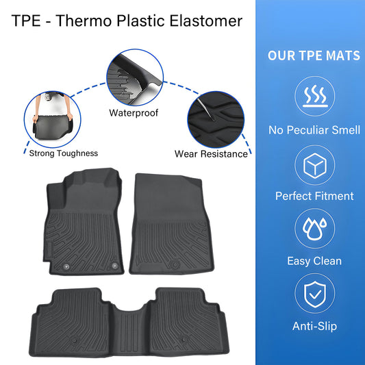 Floor Mats Liner For 2021-2023 Hyundai Elantra 4-Door Front-Rear All Weather TPE