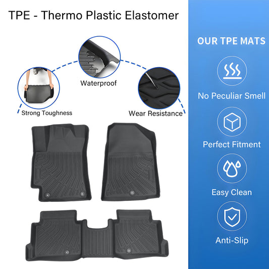New Fits 2017-2020 Hyundai Elantra TPE Front+Rear Floor Mats Liners Replacement