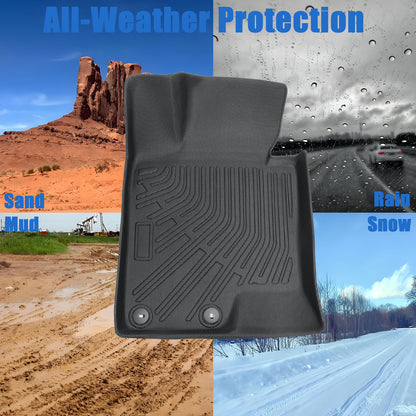 2 Row Floor Mats Liner For 2011-2015 Hyundai Sonata Hybrid / Hybrid Limited TPE