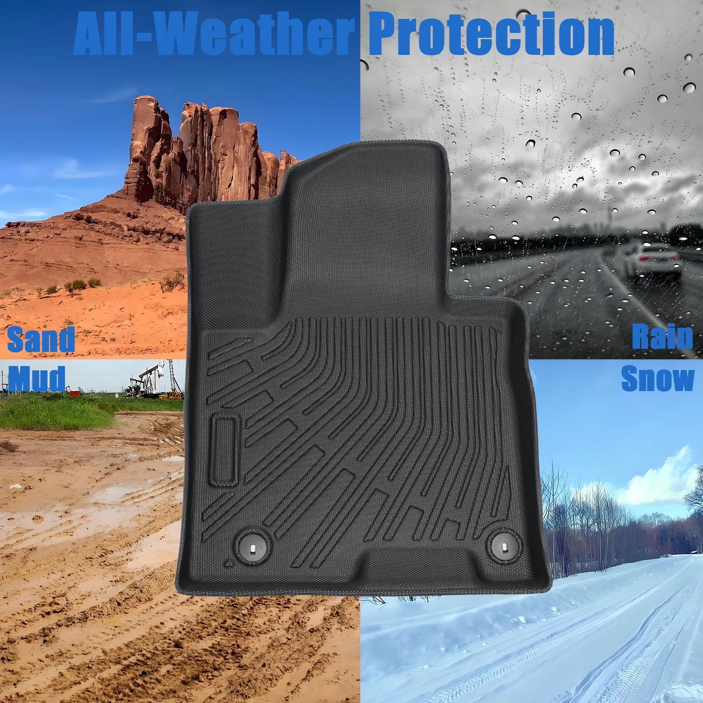 Floor Mats Liner For 2022-2026 Hyundai Tucson 4-Door Front-Rear All Weather TPE