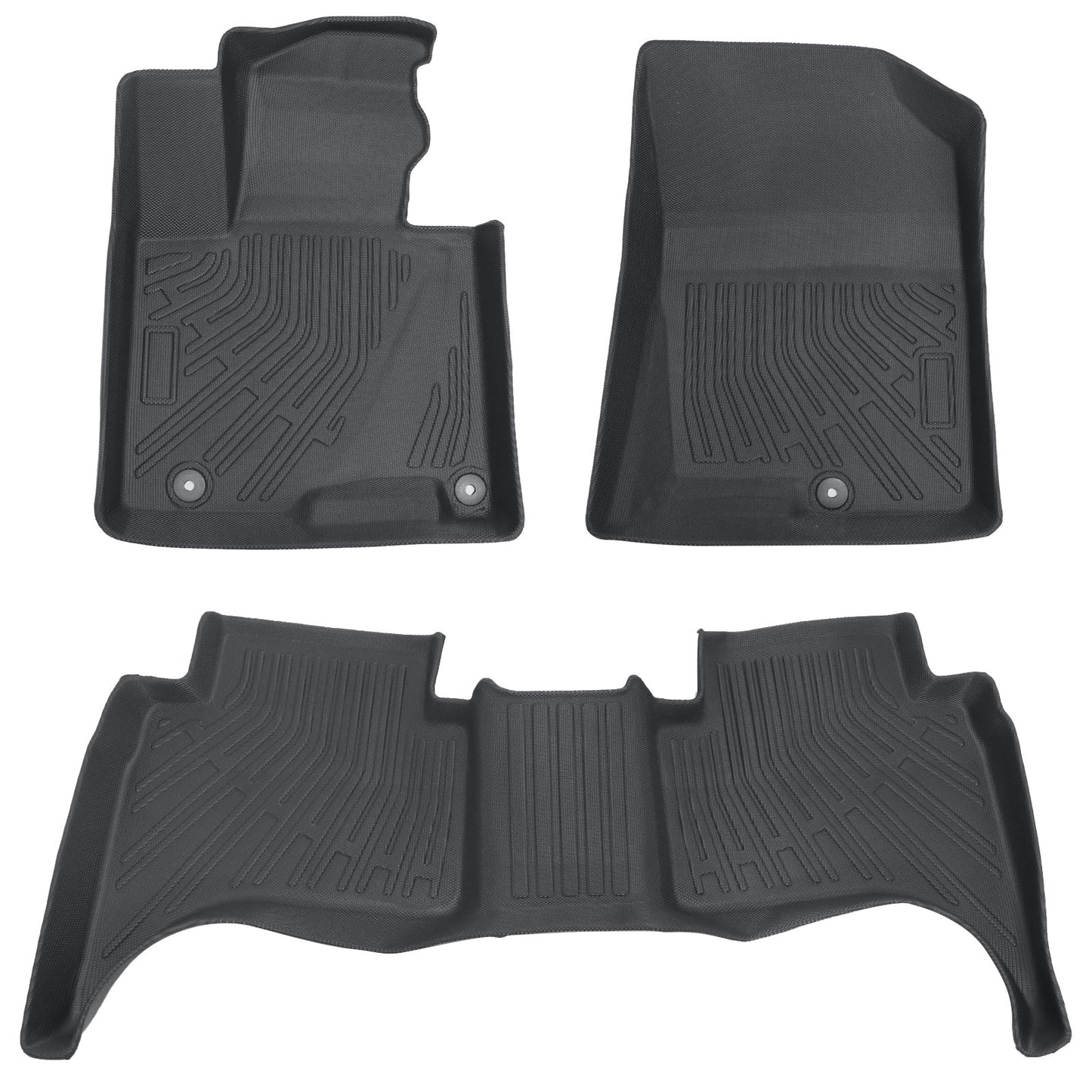 Fits 2022-2025 Hyundai Santa Cruz TPE 3D Front & Rear Floor Mats Liner Black 3X
