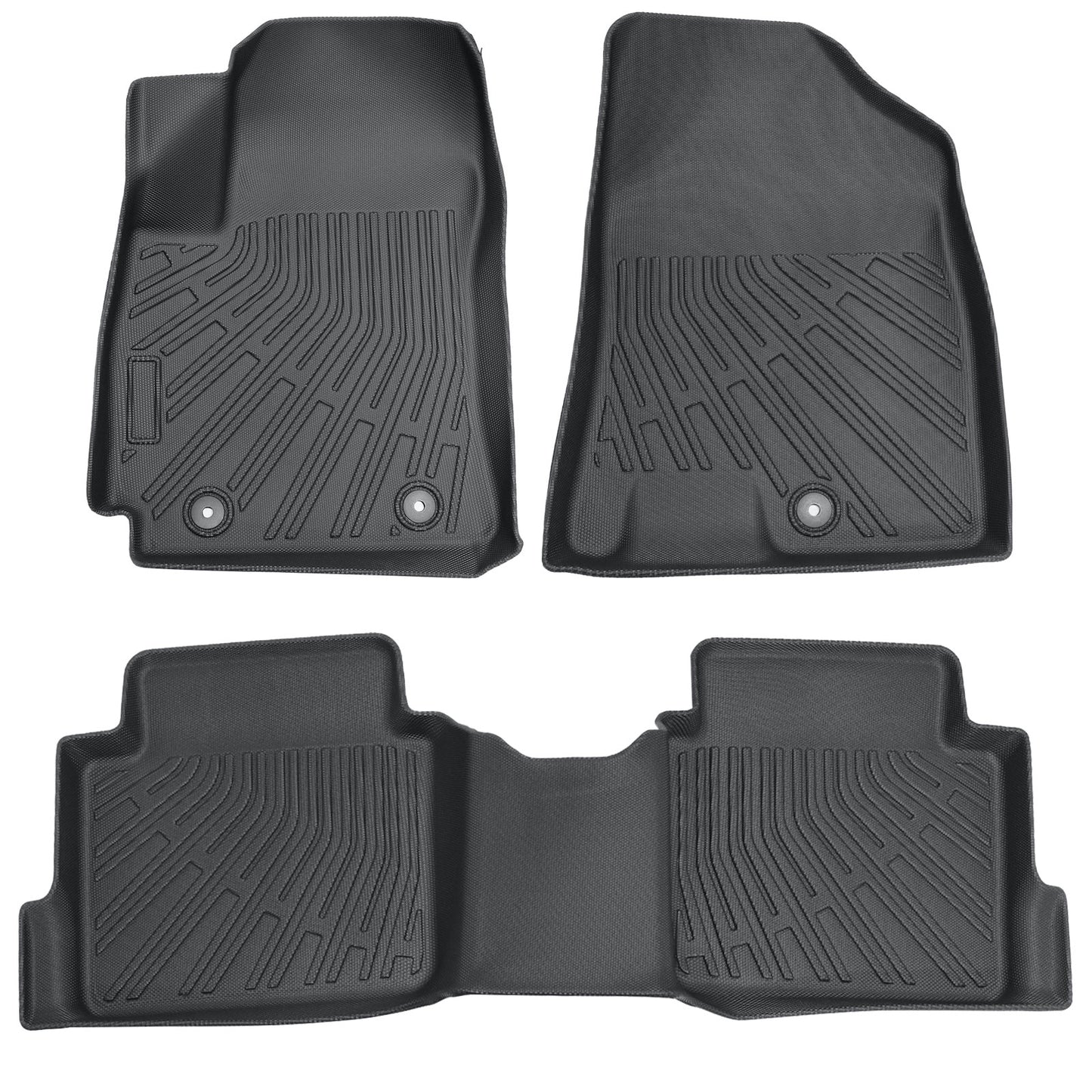 For 2024 2025 Hyundai Kona TPE 3D Front & 2nd Row Floor Mats Liner All Weather