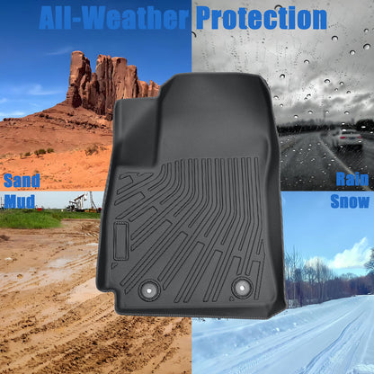 For 2024 2025 Hyundai Kona TPE 3D Front & 2nd Row Floor Mats Liner All Weather
