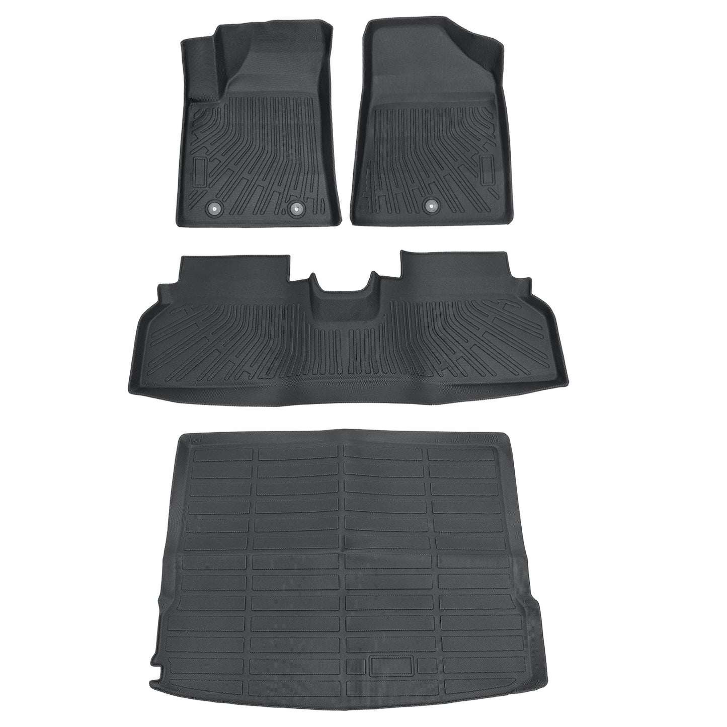 For 2024 Hyundai Kona EV Electric TPE 3D Front+2nd Floor Mats Liner All Weather