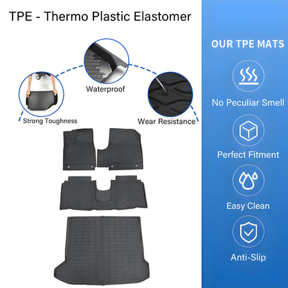 TPE 3D Floor Mats & Trunk Cargo Liners For 2022-2024 Hyundai Ioniq 5 All Weather