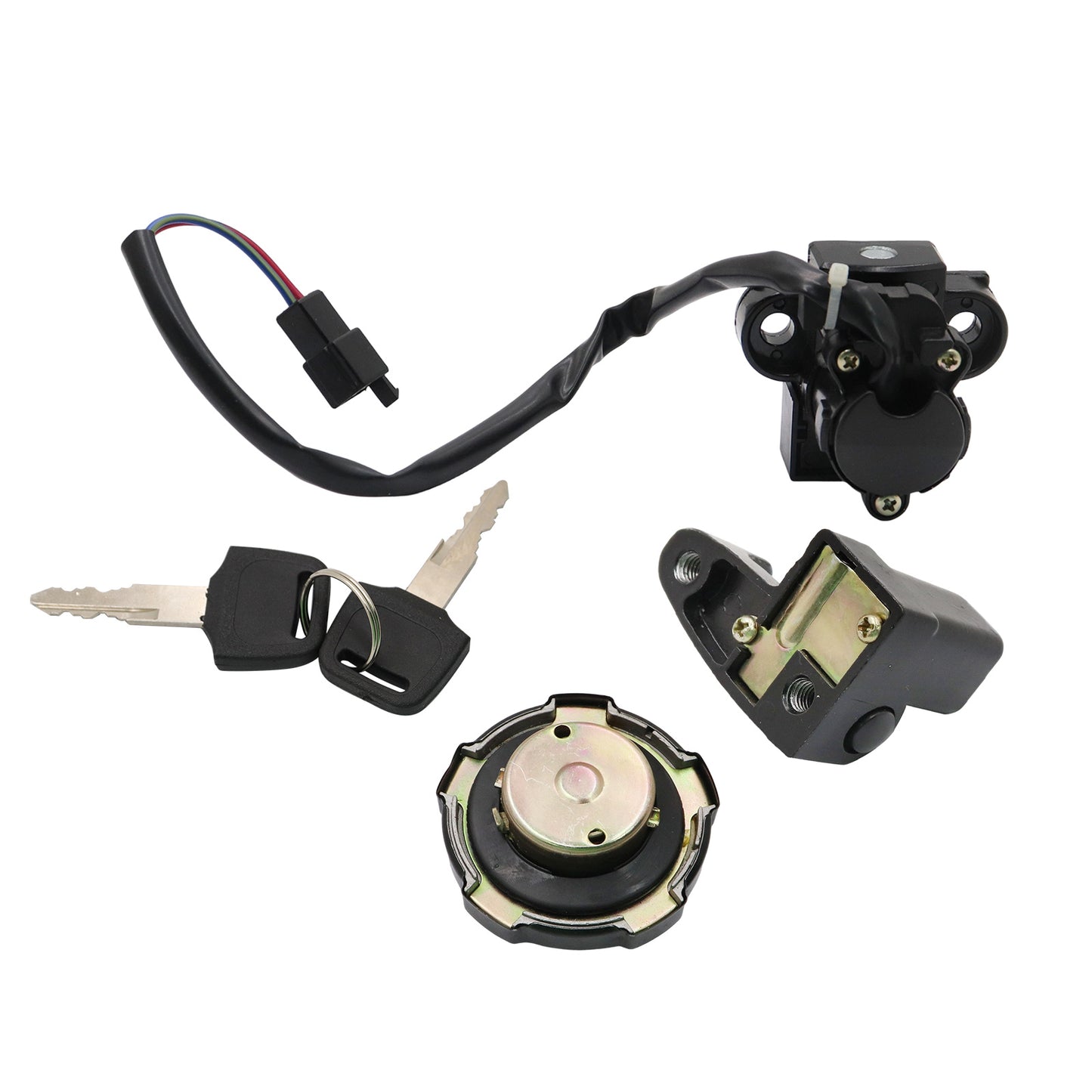 Ignition Switch Fuel Gas Cap Seat Lock Keys Set Fits Honda XR650 XR650L 93-2024