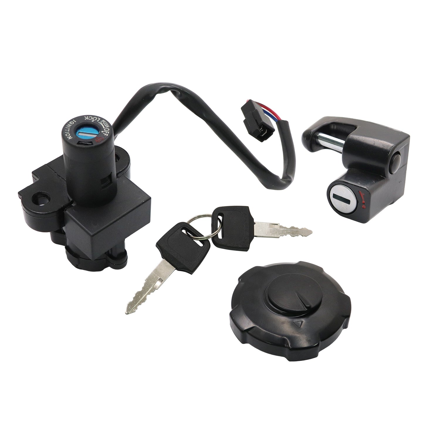Ignition Switch Fuel Gas Cap Seat Lock Keys Set Fits Honda XR650 XR650L 93-2024