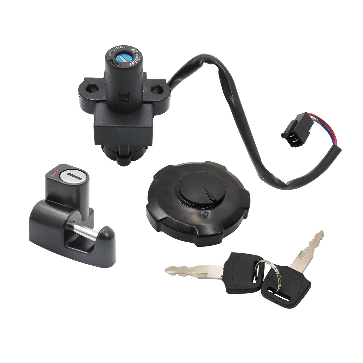 Ignition Switch Fuel Gas Cap Seat Lock Keys Set Fits Honda XR650 XR650L 93-2024