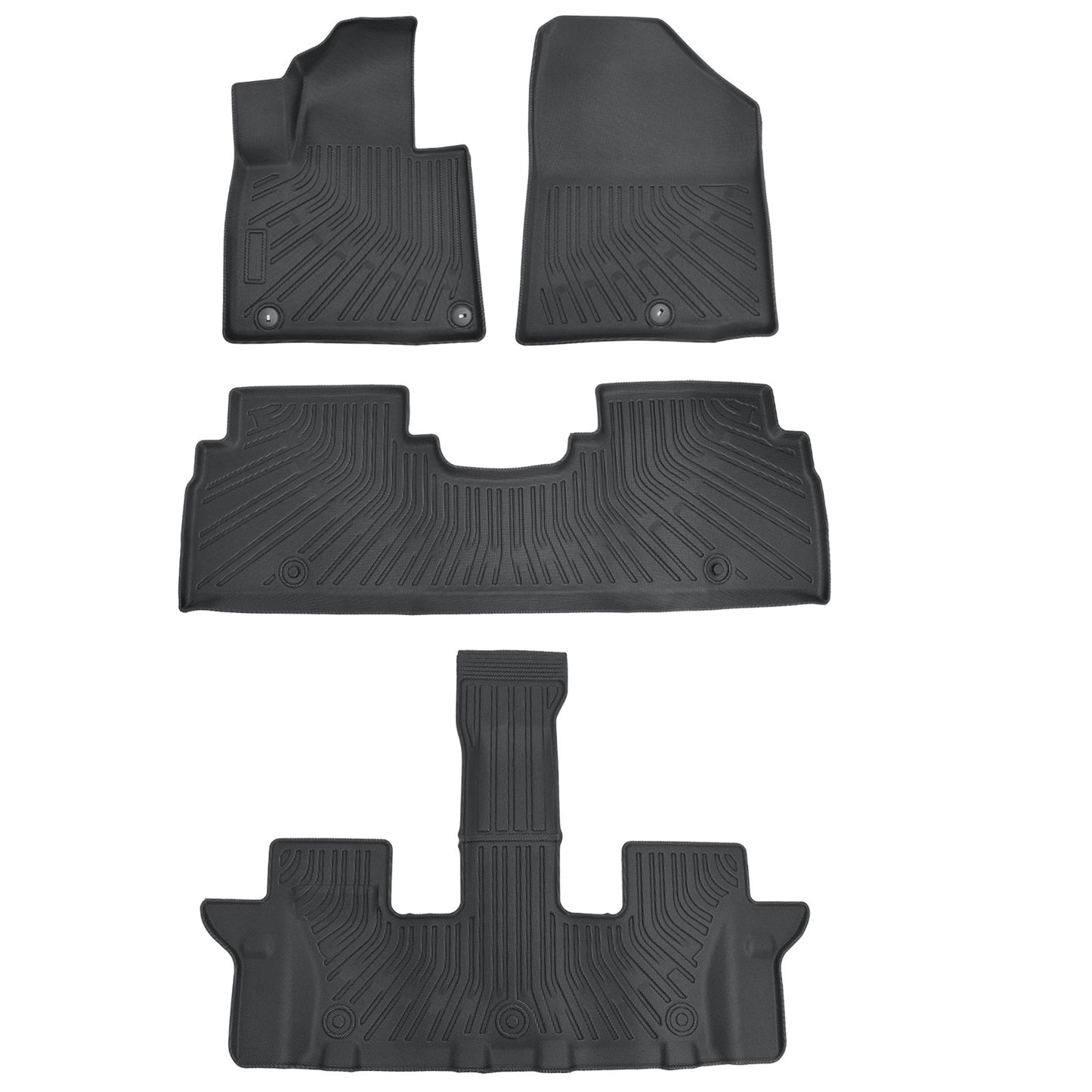 3D TPE Floor Mats For 2016 2017 2018 2019 Kia Sorento 7 Passenger Floor Liners